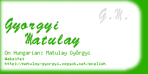 gyorgyi matulay business card